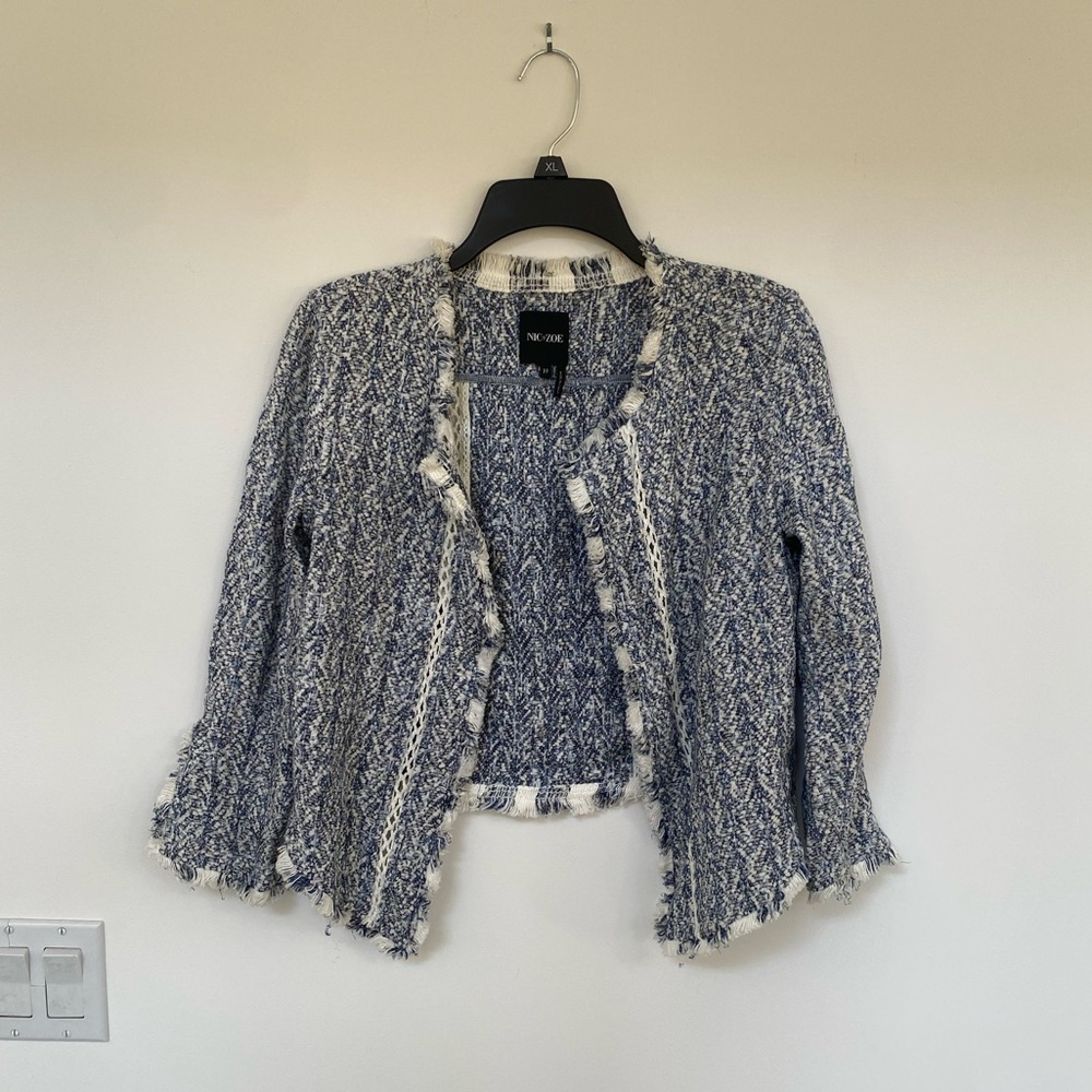 Nic+Zoe sz PP top EUC nic + zoe petite cardigan sweater blue